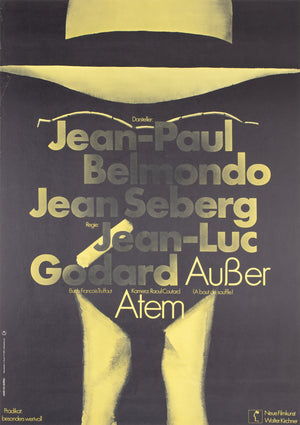 A Bout de Souffle R1960s German A1 Film Movie Poster, Hans Hillmann