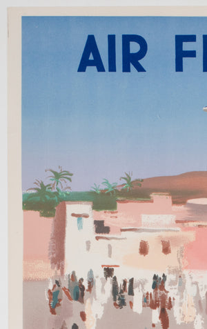 Air France Afrique Du Nord  1950 Travel Airline Advertising Poster, Jean Even - detail