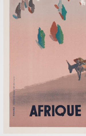 Air France Afrique Du Nord  1950 Travel Airline Advertising Poster, Jean Even - detail