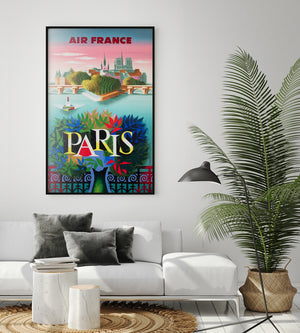 Air France Paris 1957 Travel Advertising Poster, Jacques Nathan-Garamond