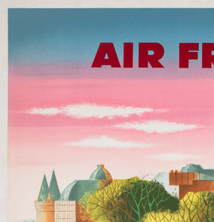 Air France Paris 1957 Travel Advertising Poster, Jacques Nathan-Garamond - detail