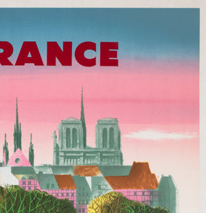 Air France Paris 1957 Travel Advertising Poster, Jacques Nathan-Garamond - detail