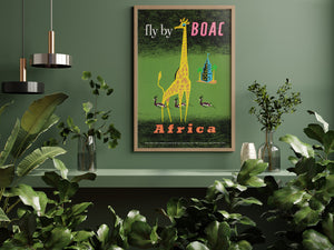 BOAC Africa 1956 Travel Advertising  Poster, Maurice Laban