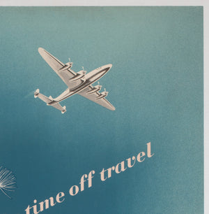 BOAC c1950s Travel Airline Poster, Norman Weaver - detail