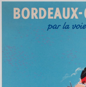 Bordeaux Casablanca 1951 Cie Gle Transatlantique Travel Advertising Poster, Edouard Collin - detail