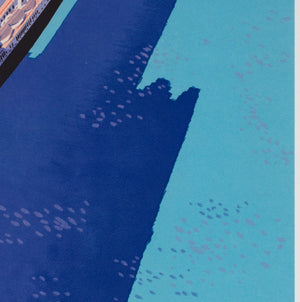 Bordeaux Casablanca 1951 Cie Gle Transatlantique Travel Advertising Poster, Edouard Collin - detail