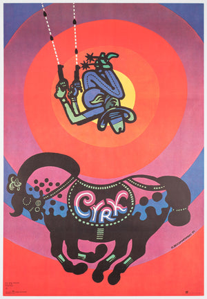 CYRK Circus Cowboy Acrobat R1978 Polish Circus Poster, Bohdan Bocianowski