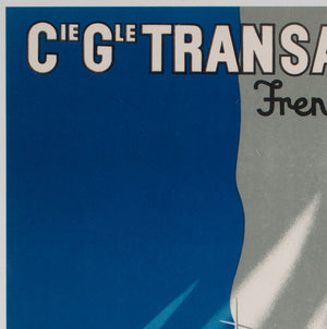 Cie Gle Transatlantique 1950s French Line Travel Poster, Paul Colin - detail