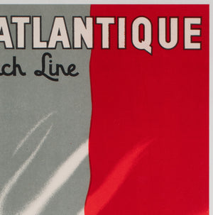 Cie Gle Transatlantique 1950s French Line Travel Poster, Paul Colin - detail