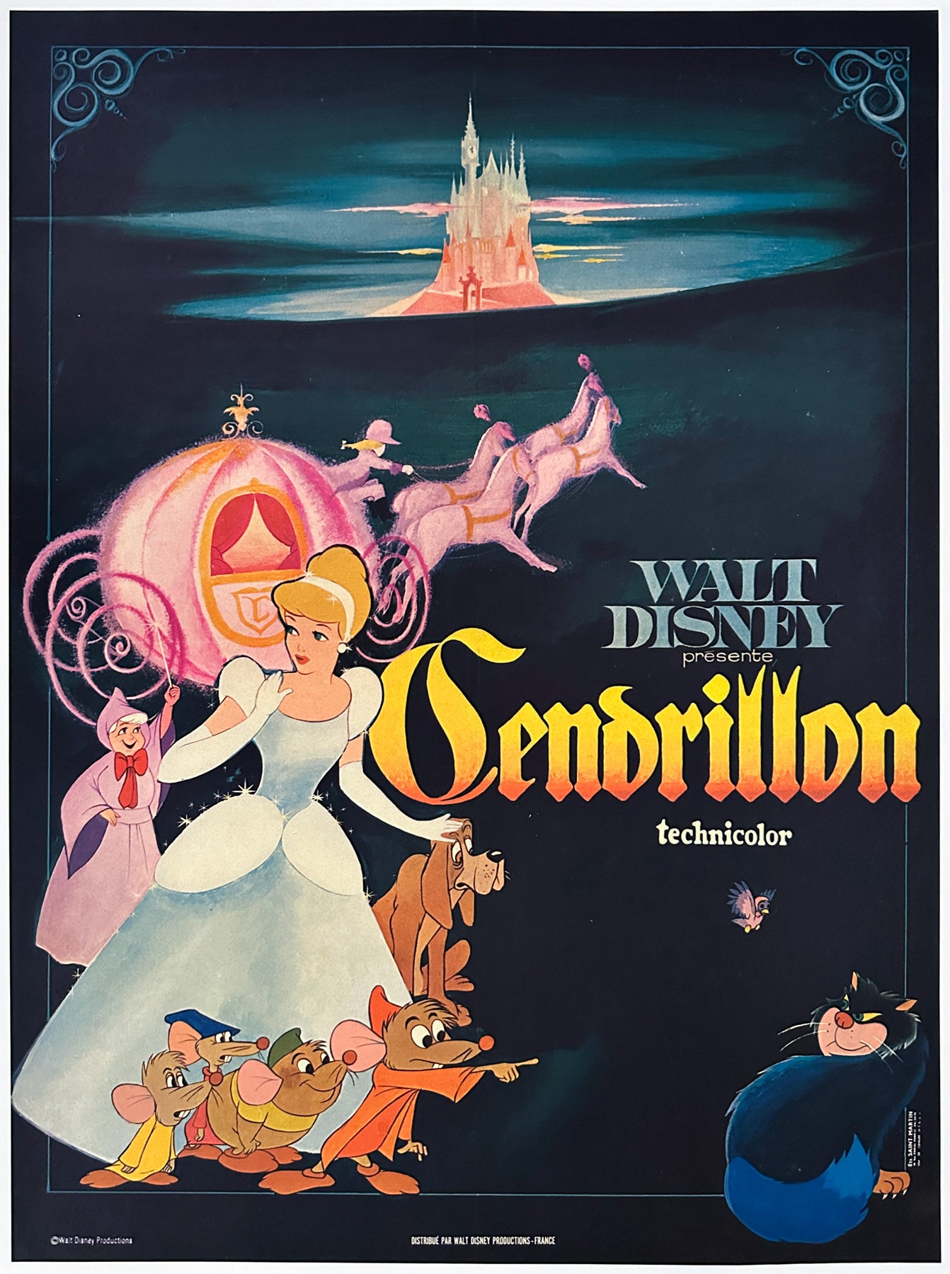 Cinderella R1960s French Moyenne Film  Movie Poster