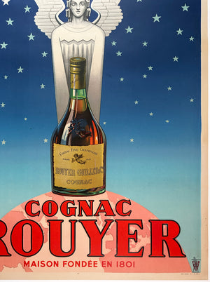 Cognac Rouyer 1945 Vintage French Alcohol Advertising Poster - detail