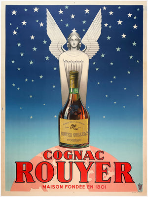 Cognac Rouyer 1945 Vintage French Alcohol Advertising Poster