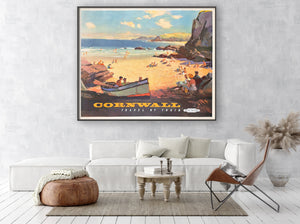 Cornwall 1960 British Railways Quad Royal Travel Advertising Poster, Leslie Wilcox