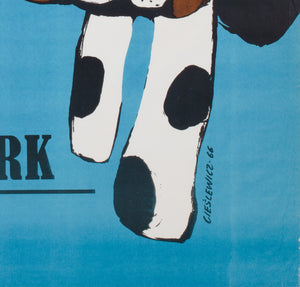 Cyrk Three Basset Hounds R1970s Polish B1 Circus Poster, oman Cieslewicz - detail