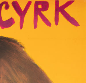 Cyrk Bear on Ball 1963 Polish B1 Circus Poster, Maciej Urbaniec - detail