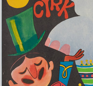 Cyrk Elephant Trainer 1979 Romanian Circus Poster, Dan Cioca - detail