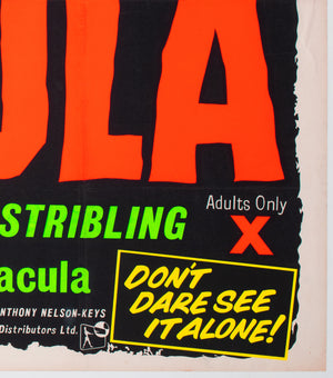 Dracula 1958 UK Quad Film Movie Poster - detail