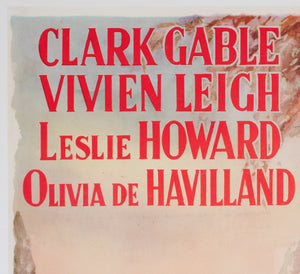 Gone with the Wind 1949 Belgian Film Poster - detail 