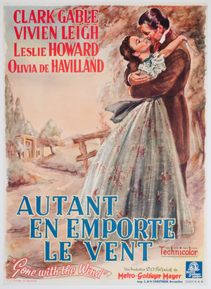 Gone with the Wind 1949 Belgian Film Poster