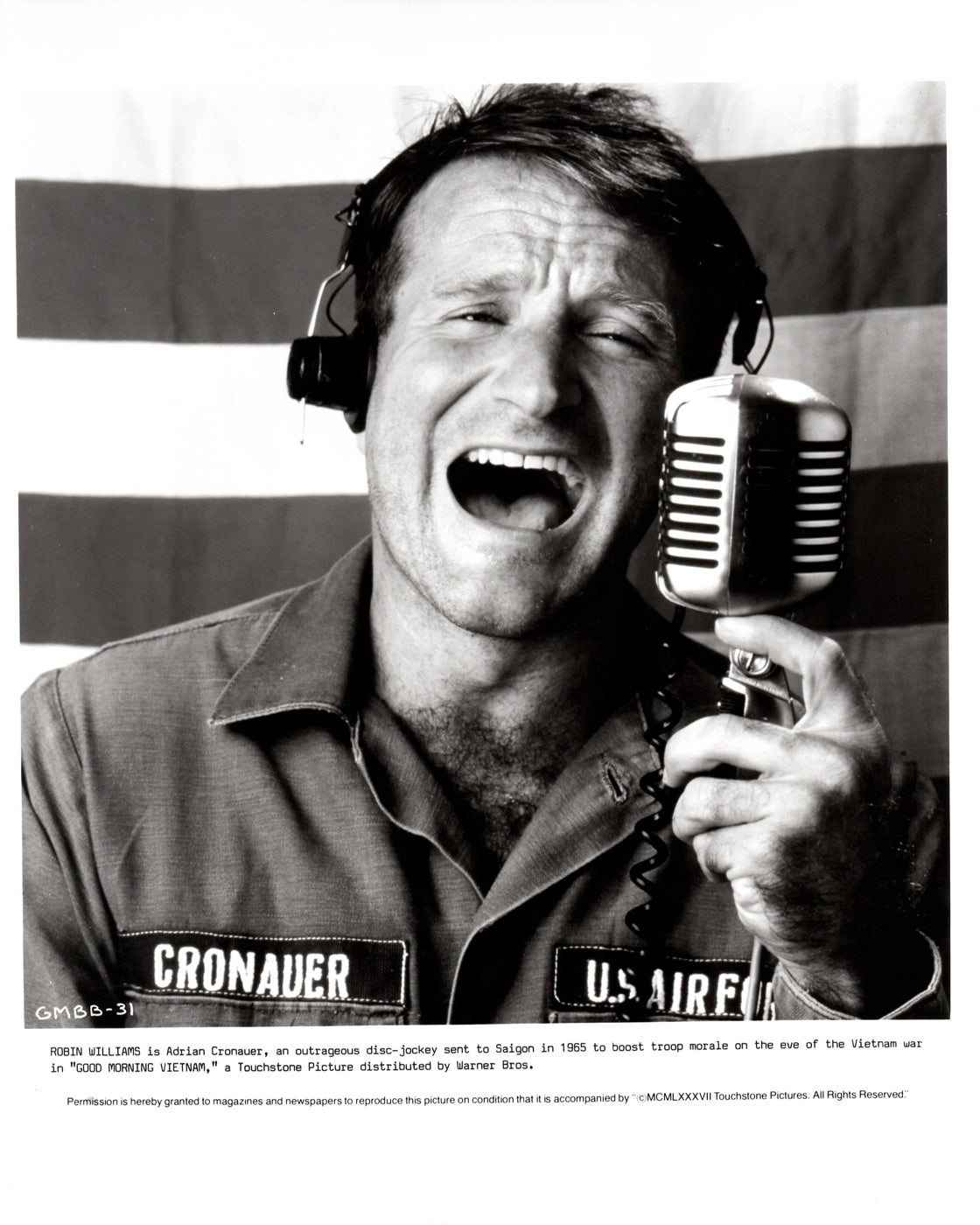 Good Morning Vietnam Photo Signed by Robin shops Williams With Inscription