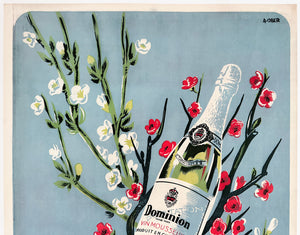 Grand Vin Mousseux Dominion 1950s French Alcohol Advertising Poster, Ober