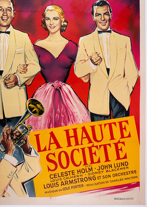 High Society / La Haute Societe 1957 French Grande Film Movie Poster, Roger Soubie - detail