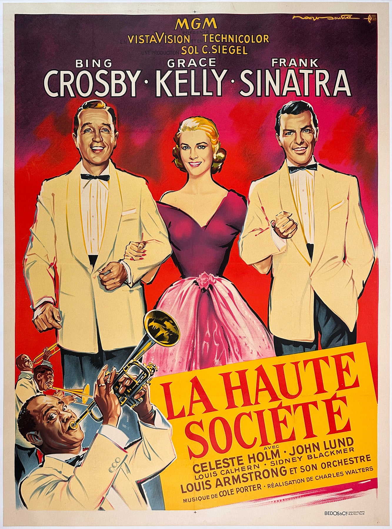 High Society / La Haute Societe 1957 French Grande Film Movie Poster, Roger Soubie