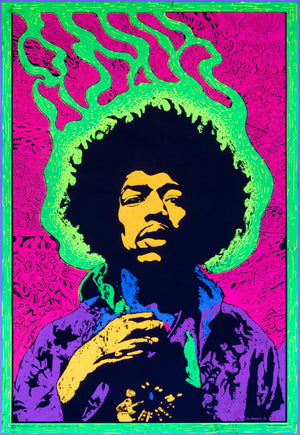 Jimi Hendrix 1960s Blacklight Poster, Joe Roberts Jr