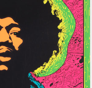 Jimi Hendrix 1960s Blacklight Poster, Joe Roberts Jr - detail