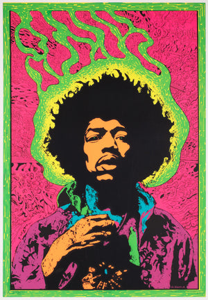 Jimi Hendrix 1960s Blacklight Poster, Joe Roberts Jr