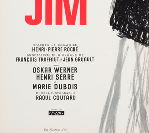 Jules and Jim 1962 French Moyenne Film Movie Poster, Christian Broutin - detail