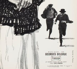 Jules and Jim 1962 French Moyenne Film Movie Poster, Christian Broutin - detail