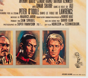 Lawrence of Arabia 1963 French Moyenne Film Movie Poster - detail