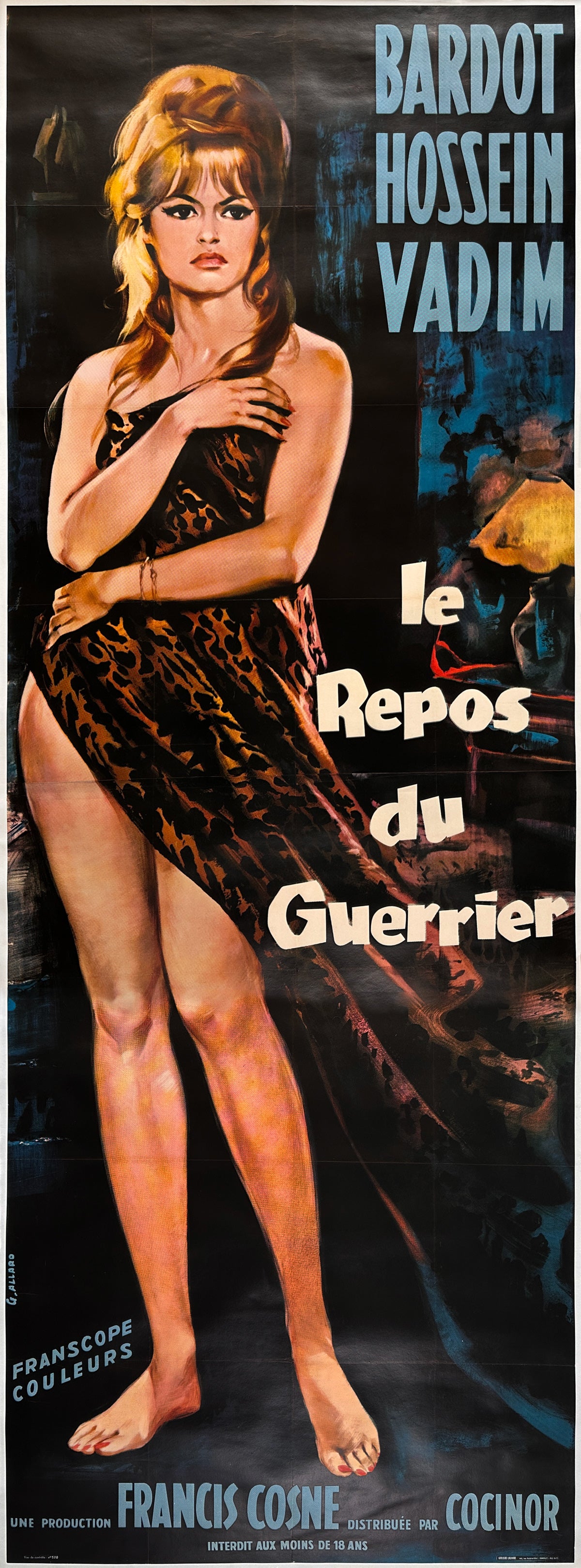 Le Repos du Guerrier / Love on a Pillow 1962 French Double Grande Film Movie Poster, Georges Allard