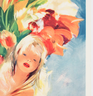 Monte Carlo c1950 Travel Advertising Poster, Jean Gabriel Domergue - detail