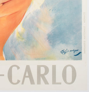 Monte Carlo c1950 Travel Advertising Poster, Jean Gabriel Domergue - detail