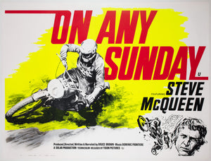 On Any Sunday 1971 UK Quad Film Movie Poster, Tom Chantrell