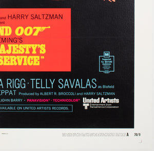 On Her Majesty's Secret Service 1969 US 1 Sheet Advance Film Movie Poster - detail