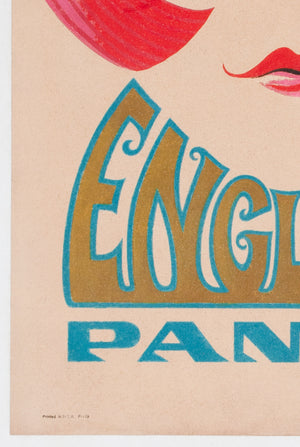 Pan Am England 1960 Airline Advertising Poster - detail