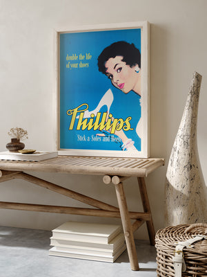 Phillips c1950s Shoe Heels British Advertising Poster