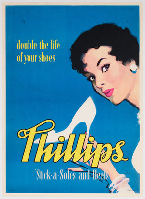 Phillips c1950s Shoe Heels British Advertising Poster