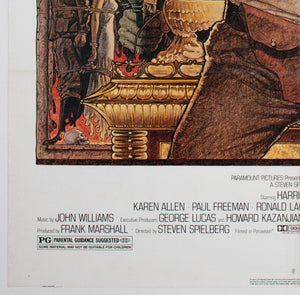 Raiders of the Lost Arc R1982 US 1 Sheet Film Movie Poster, Richard Amsel - detail