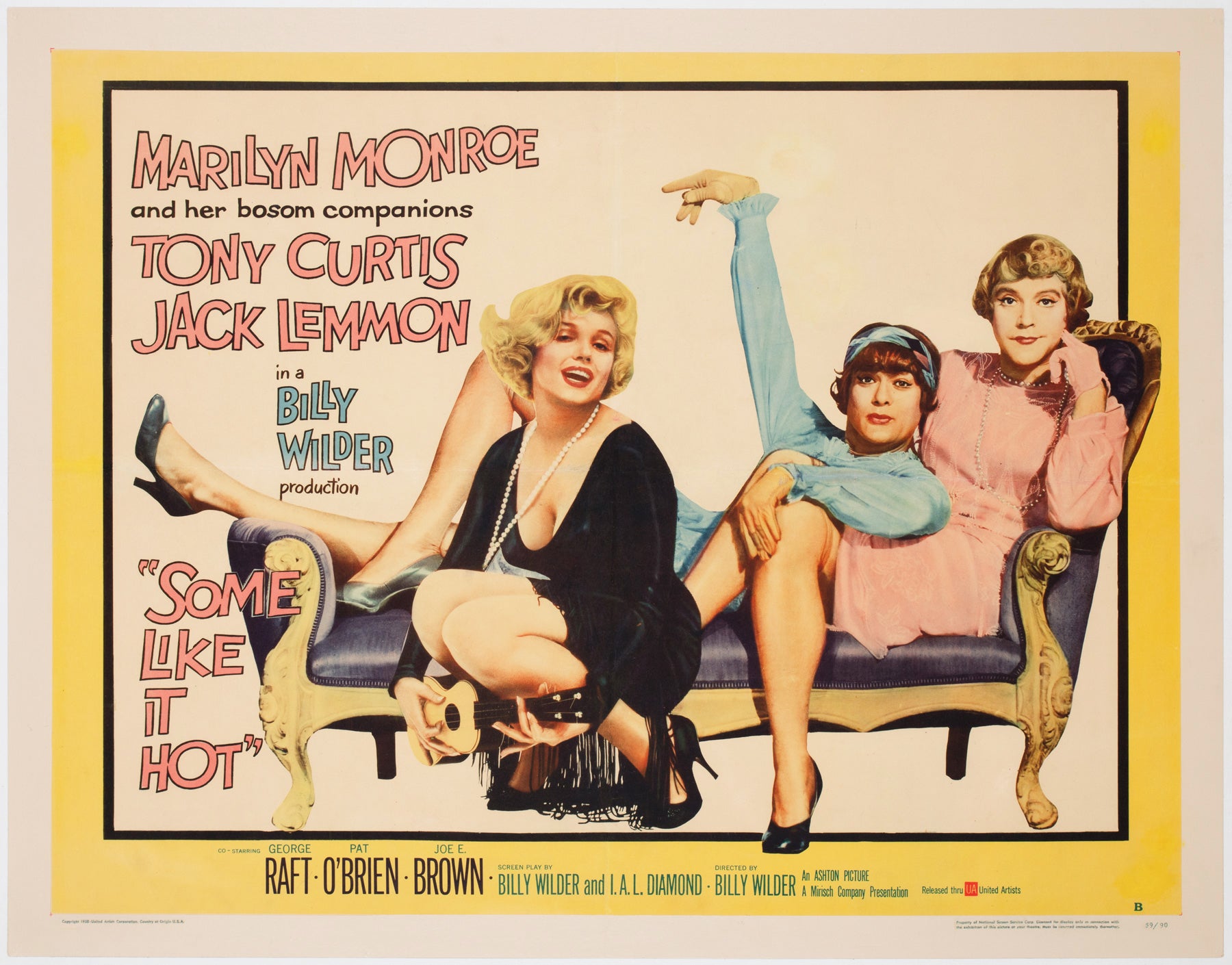 Some Like it Hot 1959 US 1/2 Sheet Style B Film Movie Poster