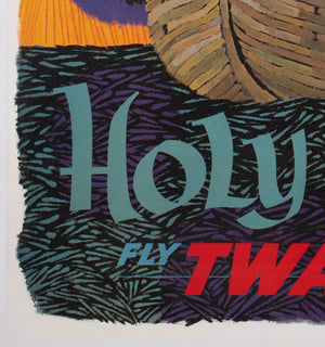 TWA Holy Land c1960s Travel Advertising Poster, David Klein - detail