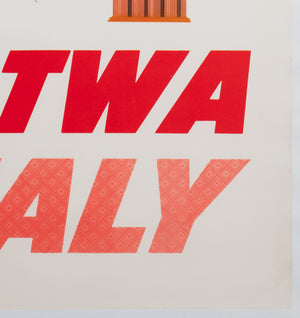 TWA Italy 1950s Travel Airline Poster, David Klein - detail