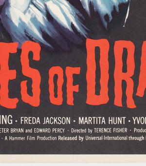 The Brides of Dracula 1960 Hammer Horror UK Quad Film Movie Poster - detail