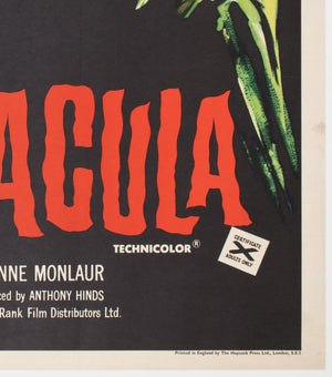 The Brides of Dracula 1960 Hammer Horror UK Quad Film Movie Poster - detail