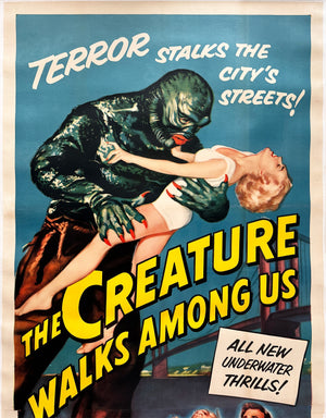 The Creature Walks Among us 1956 US 3 Sheet Film MoviePoster, Reynold Brown - detail