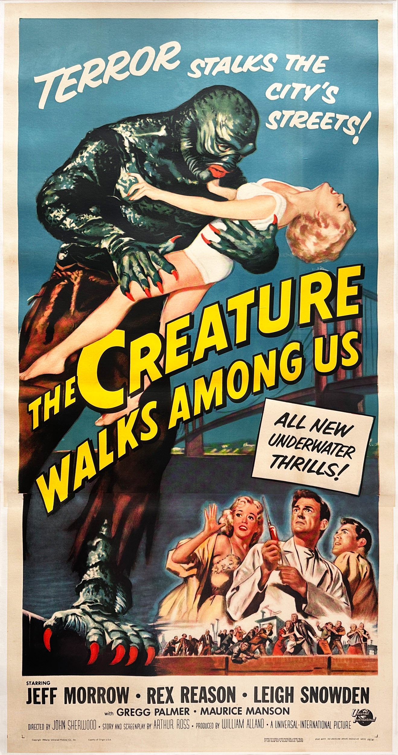 The Creature Walks Among us 1956 US 3 Sheet Film MoviePoster, Reynold Brown