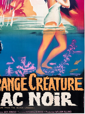 Creature from the Black Lagoon R1962 French Grande Film Movie Poster, Constantin Belinsky - detail